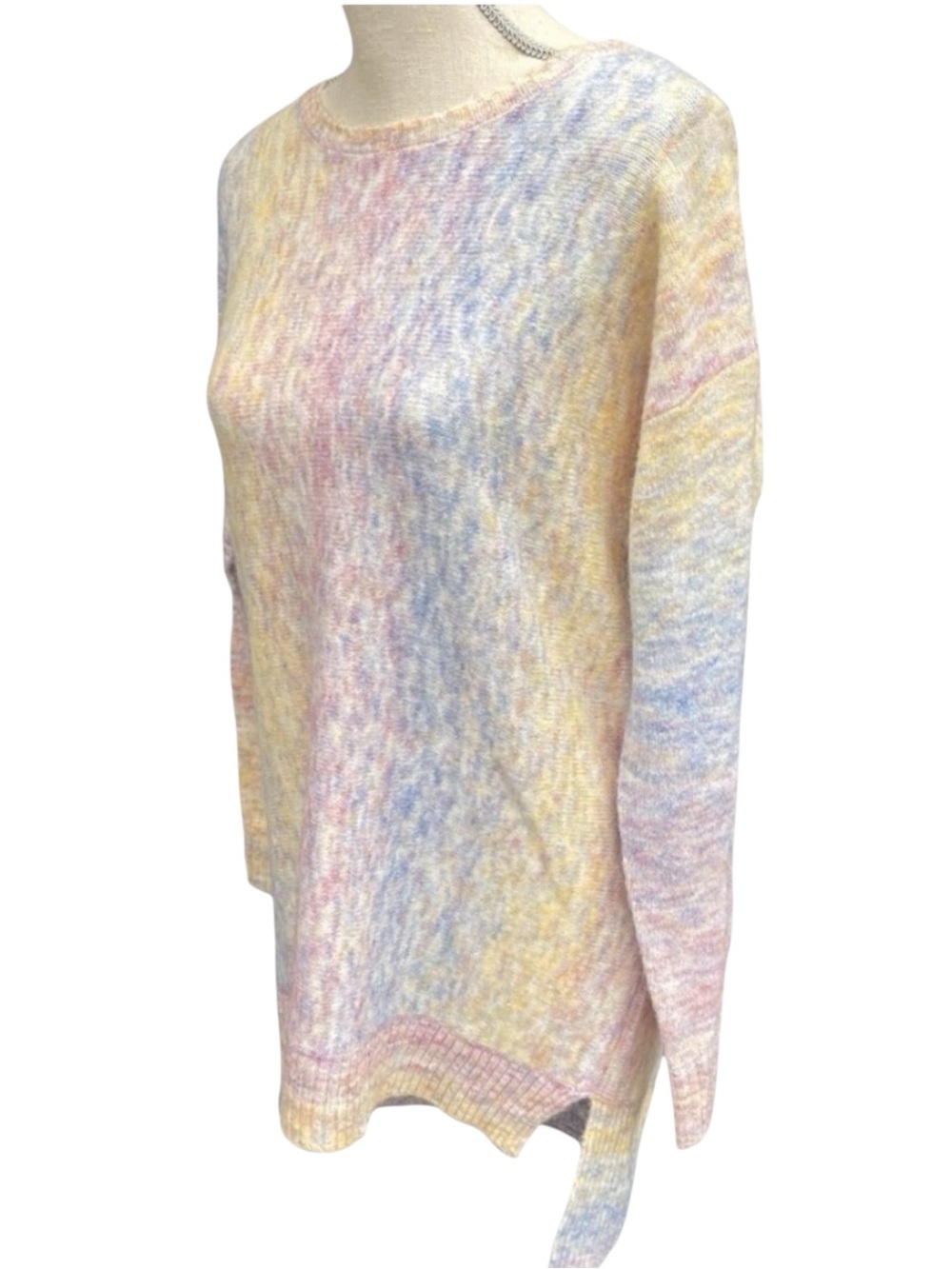 NWT Renuar Pink Combo Crew Neck Hi-Lo Sweater (XS/S)